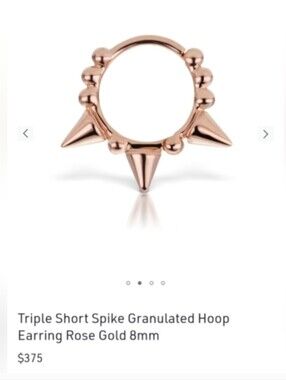 Maria Tash Short Spike Granulated Hoop RG